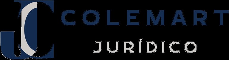 Colemart Jurídico logo with blue and white design elements